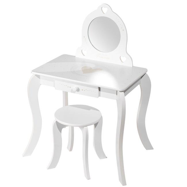 Kids dressing table with stool, 50.5x50.5x92cm, 28x28x32cm