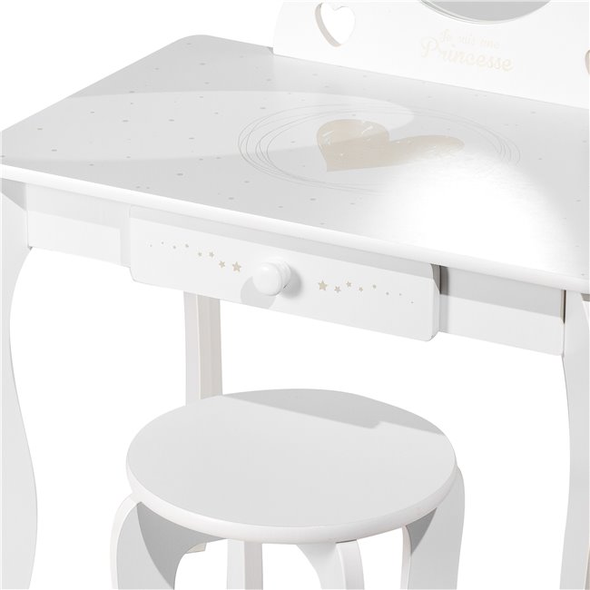 Kids dressing table with stool, 50.5x50.5x92cm, 28x28x32cm
