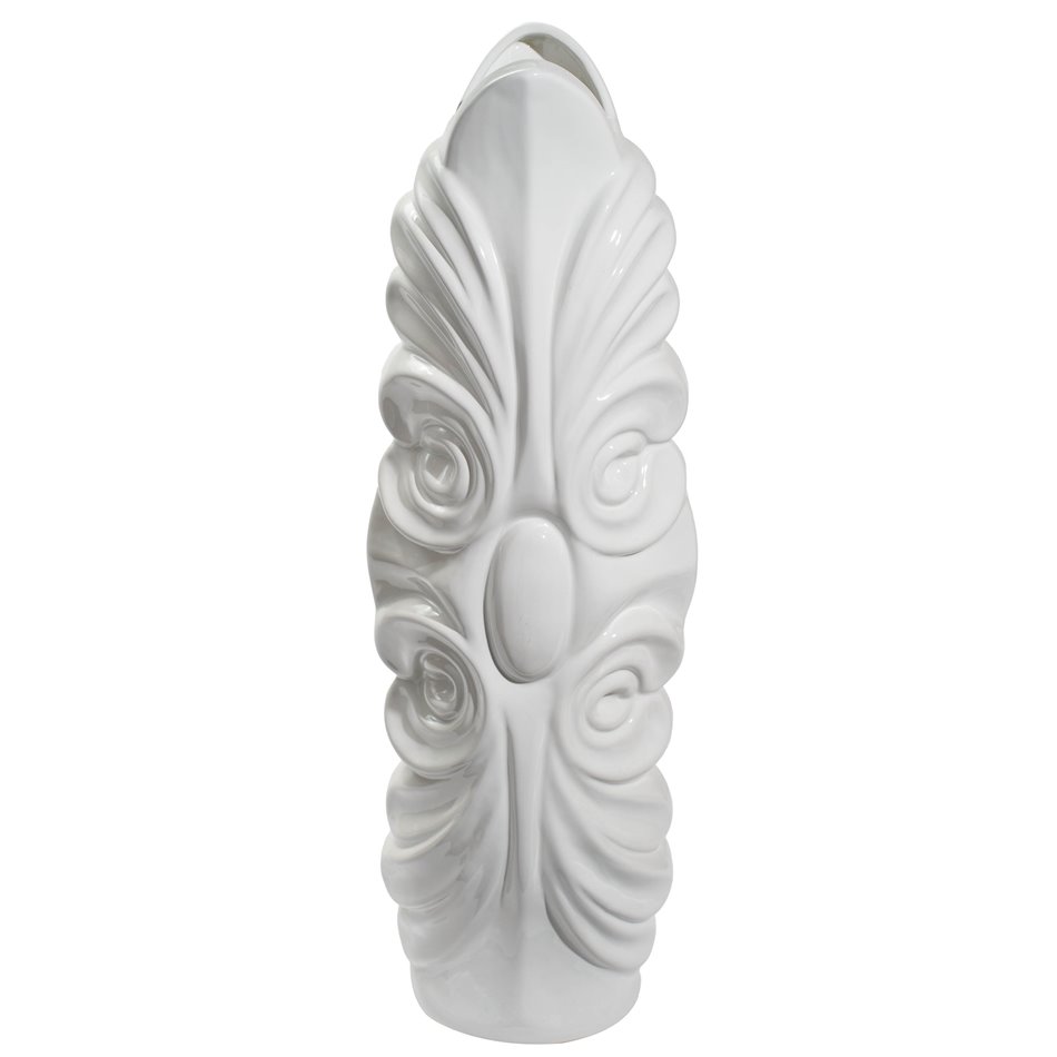 Vase Gallicano white, (shiny glazed white), 19x14x57cm