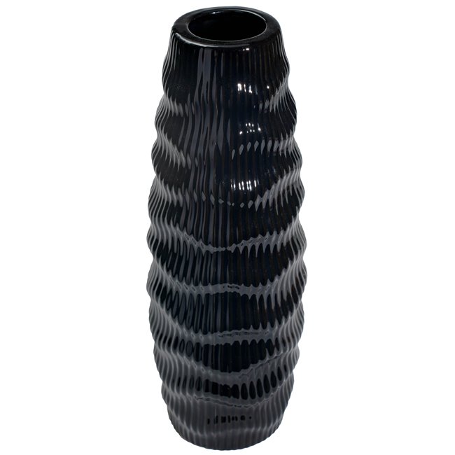 Vase Gavardo black BL, (shiny glazed black), 13.5x35.6cm