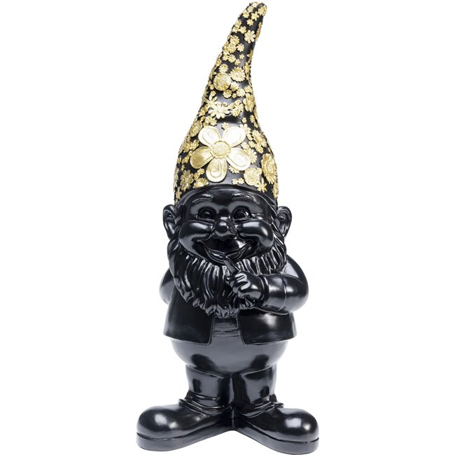 Decorative figure Gnome Standing, black/golden colors, H45.5x14.5x19