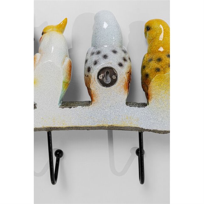Coat rack Exotic birds, 5 hooks, H24x54x6.5cm