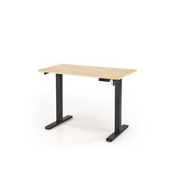 Desk Horvellen, with height adjustment function, oak/black color, MDF/steel,   H73-118x105x56cm