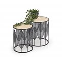 Side table set Holla Black, 2 pcs, MDF/steel, D40cm, H45cm / D33cm, H40cm