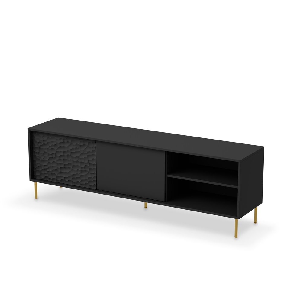 TV table Haulet, black/gold colors, H58x180x41cm