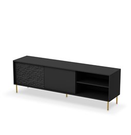 TV table Haulet, black/gold colors, H58x180x41cm