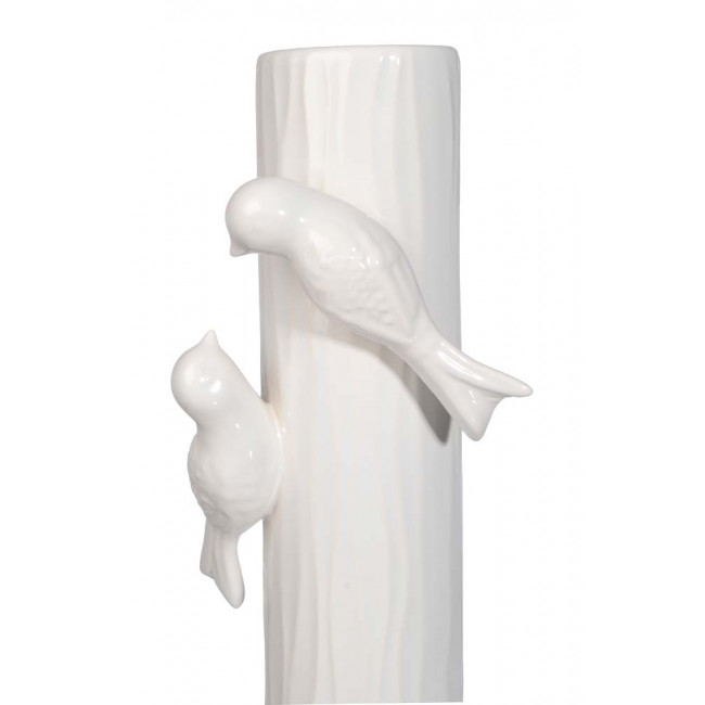 Vase Birds on bark L, H30.5x13cm