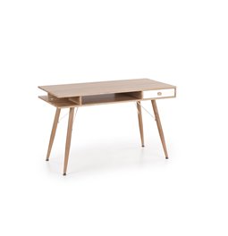 Desk Hyrathis, oak/white color, MDF/steel,  H75x120x60cm