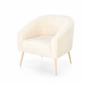 Lounge chair Hrifonetti-W, cream color boucle fabric, H78x67x77cm, seat H45cm