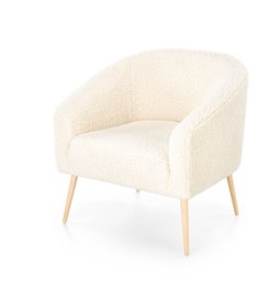 Lounge chair Hrifonetti-W, cream color boucle fabric, H78x67x77cm, seat H45cm