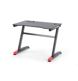 Desk Hollvyr, black/red, MDF/steel,  H74x100x60cm