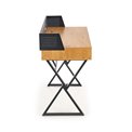 Desk Hexdrin, golden oak/black, MDF/steel,  H90x110x51cm