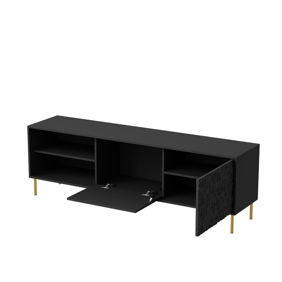 TV table Haulet, black/gold colors, H58x180x41cm