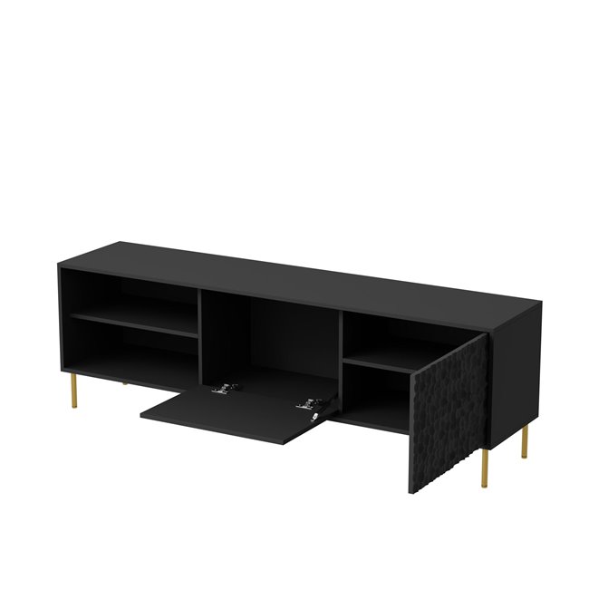 TV table Haulet, black/gold colors, H58x180x41cm