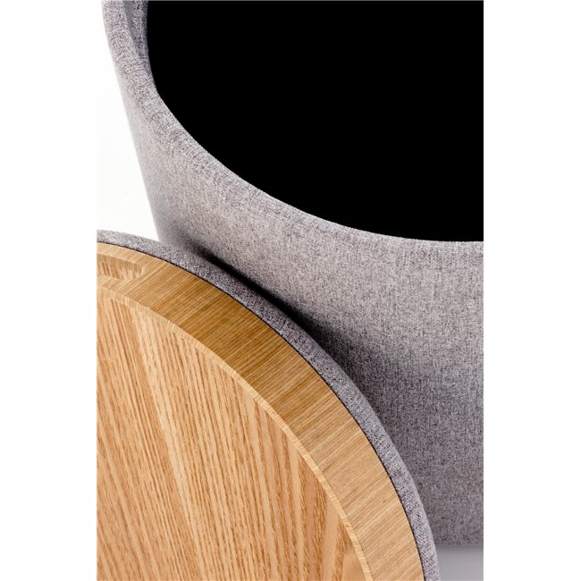 Storage ottoman-table Haviko, set of 2 pcs, light grey, MDF/polyester,  D38cm, H45cm / D35cm, H39cm