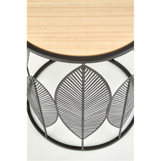 Side table set Holla Black, 2 pcs, MDF/steel, D40cm, H45cm / D33cm, H40cm