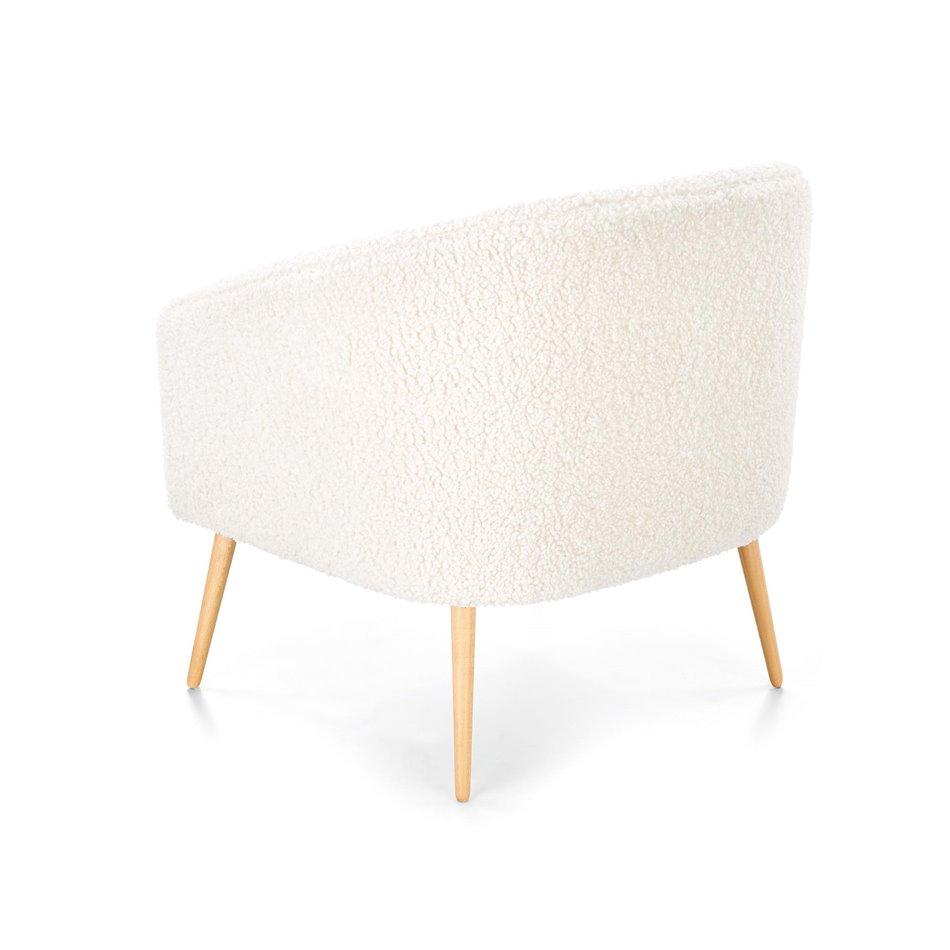 Lounge chair Hrifonetti-W, cream color boucle fabric, H78x67x77cm, seat H45cm