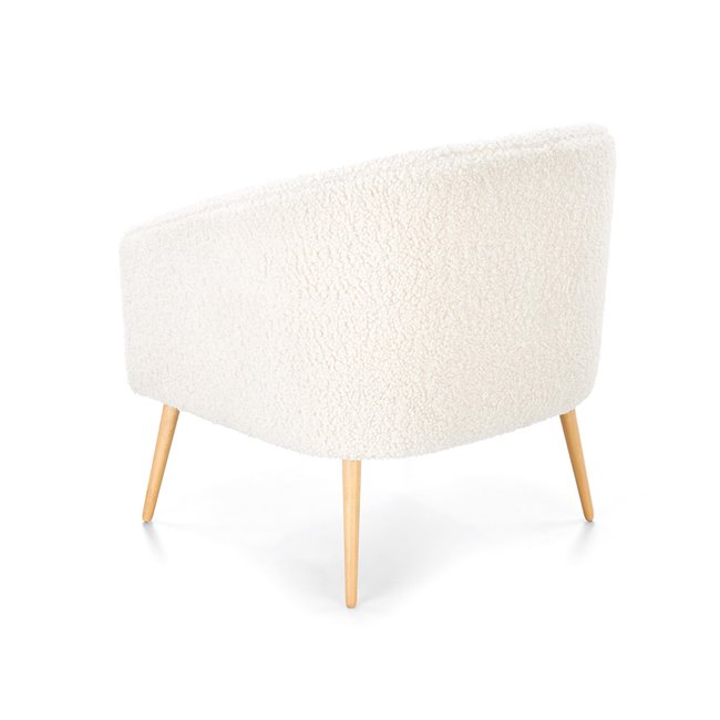 Lounge chair Hrifonetti-W, cream color boucle fabric, H78x67x77cm, seat H45cm