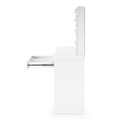 Dressing table with mirror Holwud, white, MDF/LED lights, H140x94x43cm