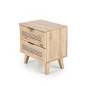 Bedside table Horeno, oak/black color, MDF, H52x50x34cm