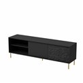 TV table Haulet, black/gold colors, H58x180x41cm