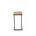 Side table Hisan, black/oak color, MDF/steel, H60x40x30cm