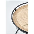 Side table set Hando, 2 pcs, black/natural, steel/rattan, D51cm, H42cm / D41cm, H37cm