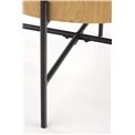 Side table Haroklyn, natural oak/black color, MDF/steel, D45cm, H45cm