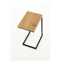 Side table Hisan, black/oak color, MDF/steel, H60x40x30cm