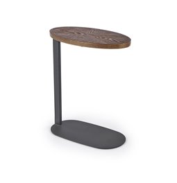 Side table Helphi, walnut/black color, H58x48x26cm