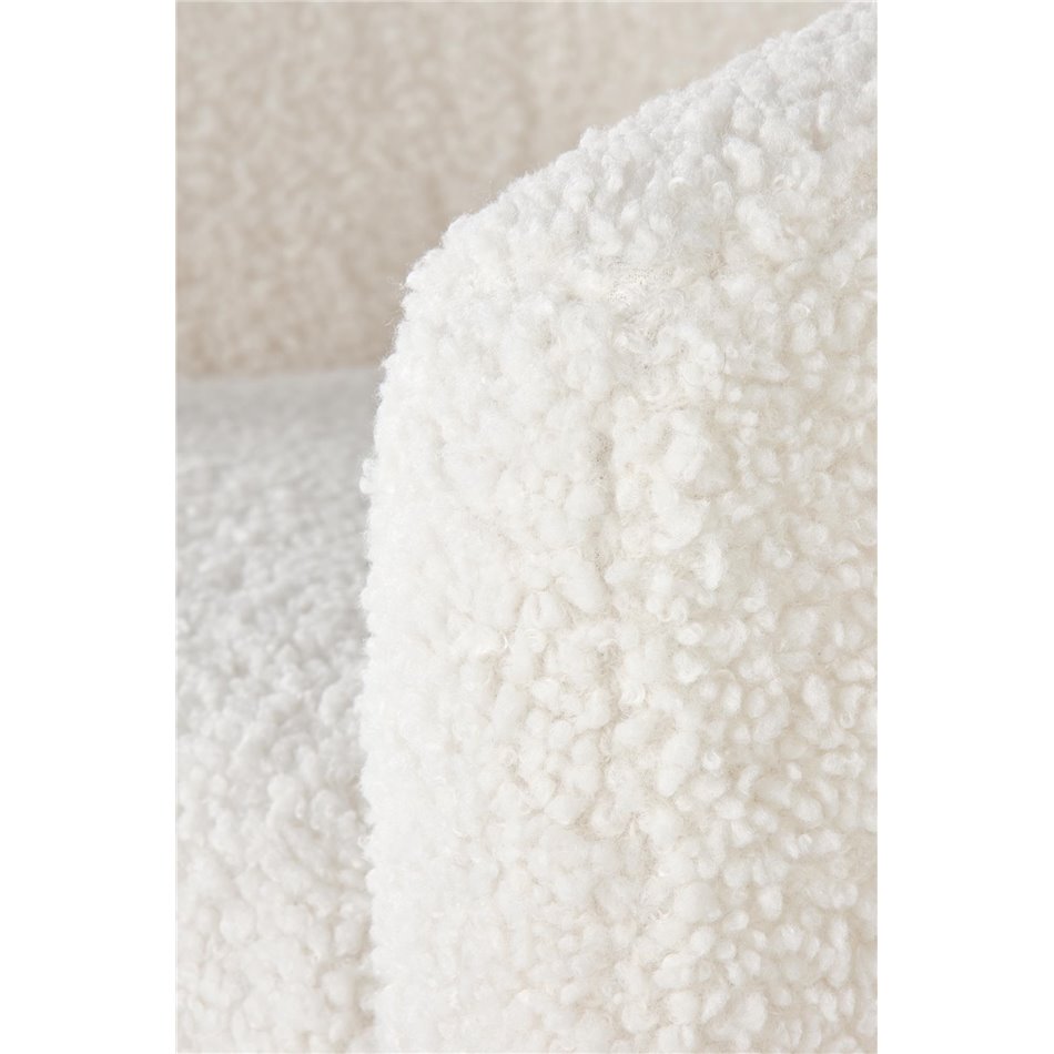 Lounge chair Hrifonetti-W, cream color boucle fabric, H78x67x77cm, seat H45cm