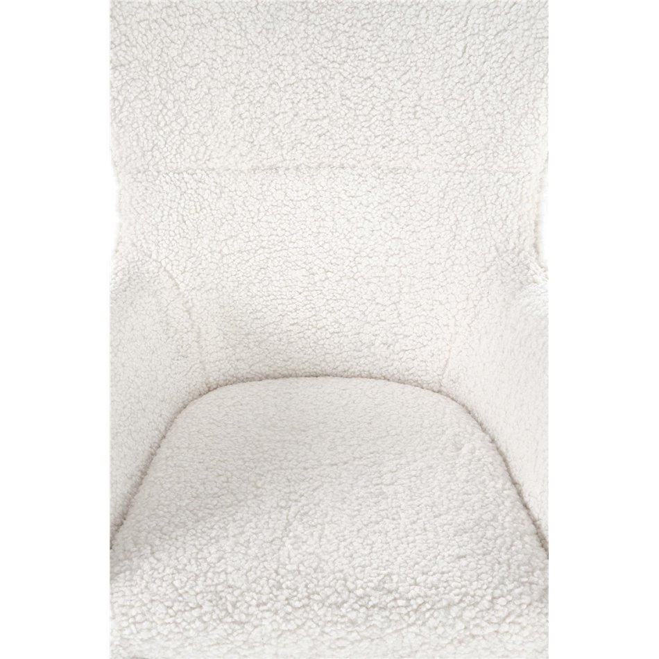 Rocking chair Hilberto, cream color boucle fabric, H78x77x67cm, seat H45cm