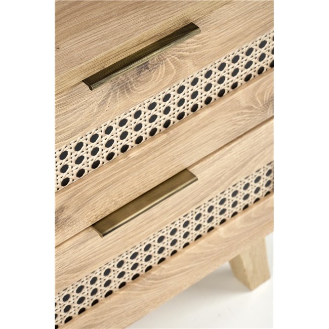 Bedside table Horeno, oak/black color, MDF, H52x50x34cm