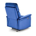 Electric recliner Hemiro, navy blue velvet, USB charging socket, W90-170x80cm, H92-108cm, seat H46cm