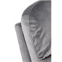 Recliner chair Helipe, grey velvet, H103-76x64x84-135cm, seat H48cm