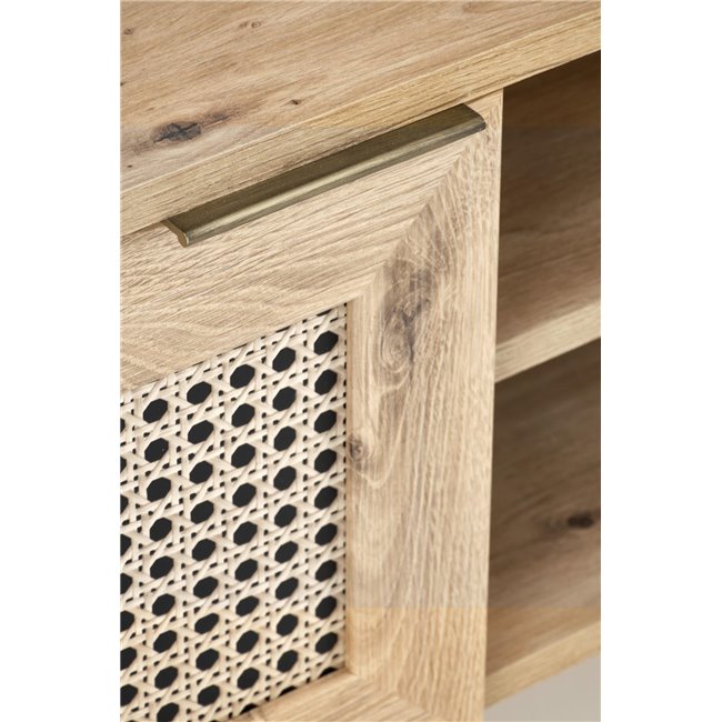 TV table Horeno, oak/black color, MDF, H45x150x40cm