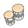 Side table set Holla Black, 2 pcs, MDF/steel, D40cm, H45cm / D33cm, H40cm