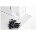 Dressing table with mirror Holwud, white, MDF/LED lights, H140x94x43cm