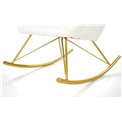 Rocking chair Hilberto, cream color boucle fabric, H78x77x67cm, seat H45cm