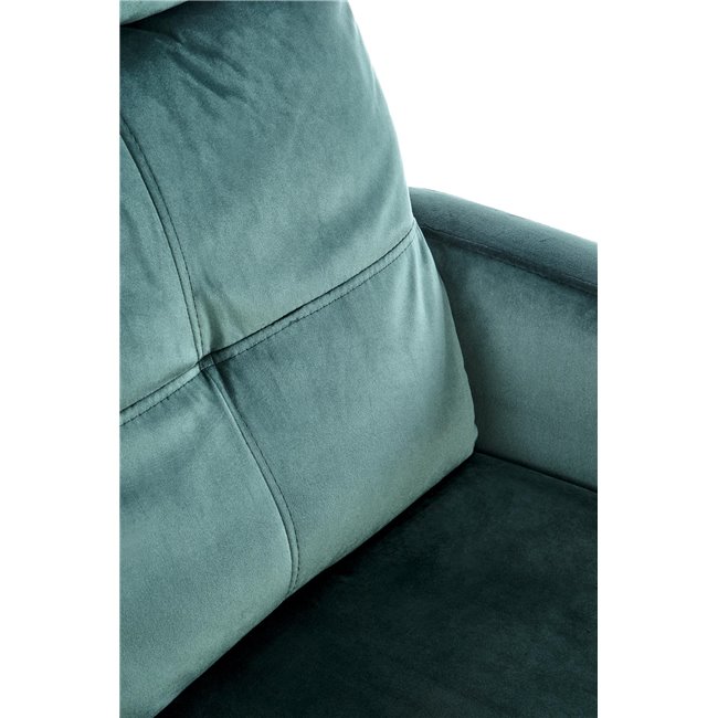 Recliner chair Helipe, dark green velvet, H103-76x64x84-135cm, seat H48cm