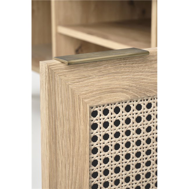 TV table Horeno, oak/black color, MDF, H45x150x40cm