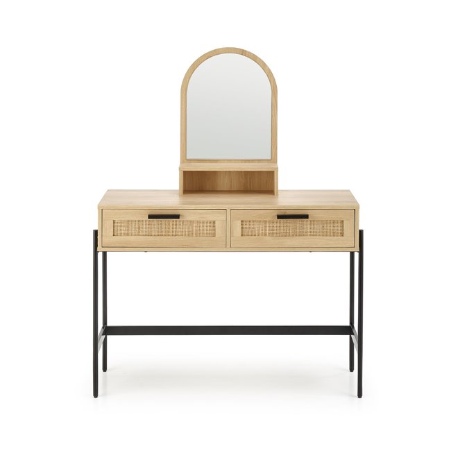 Dressing table with mirror Harmen, MDF/steel, H136x104x35cm