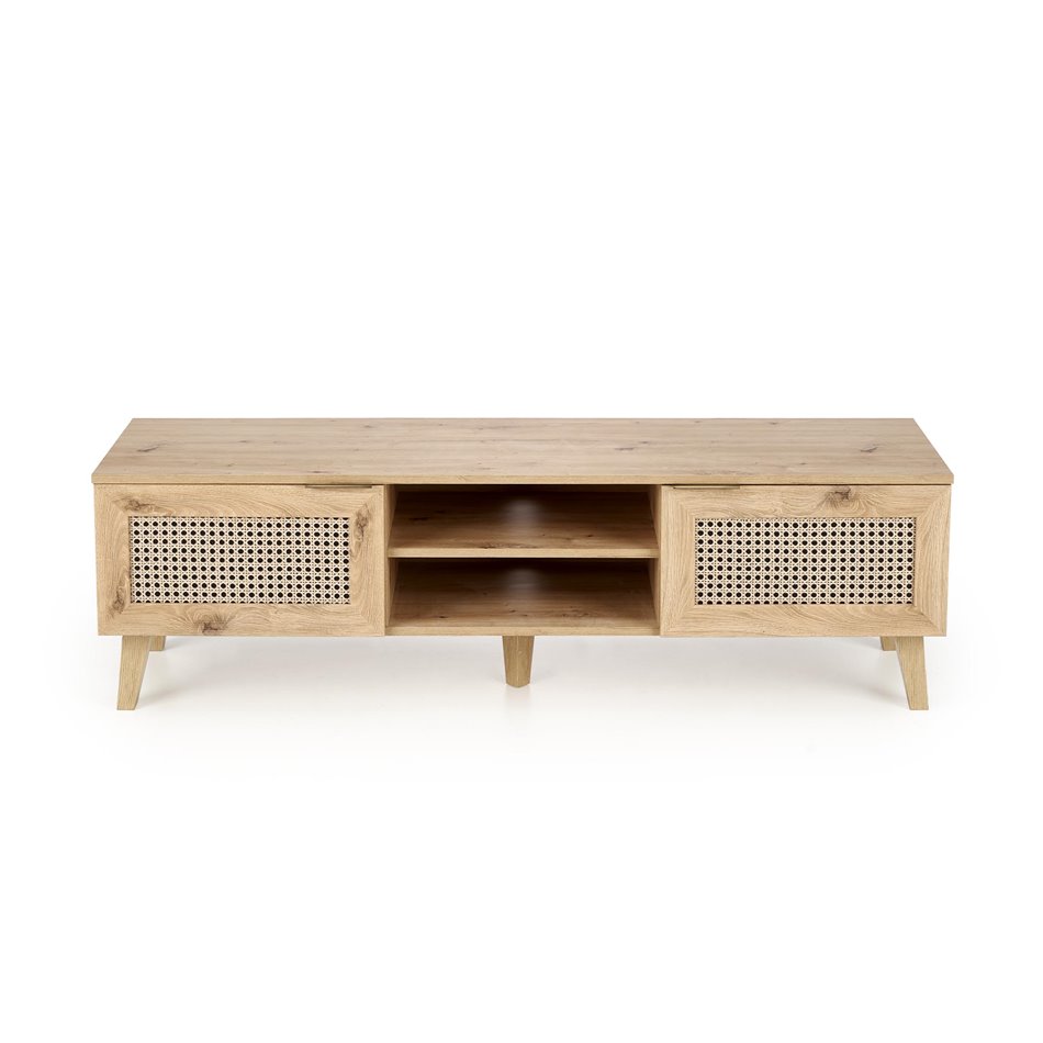 TV table Horeno, oak/black color, MDF, H45x150x40cm