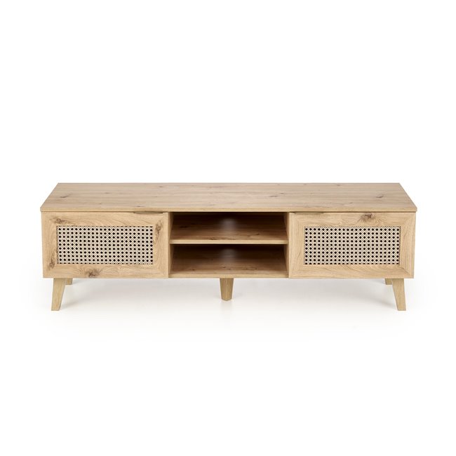 TV table Horeno, oak/black color, MDF, H45x150x40cm