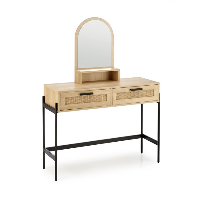 Dressing table with mirror Harmen, MDF/steel, H136x104x35cm