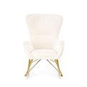 Rocking chair Hilberto, cream color boucle fabric, H78x77x67cm, seat H45cm