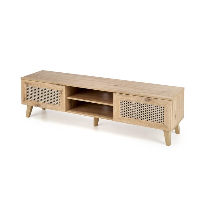 TV table Horeno, oak/black color, MDF, H45x150x40cm
