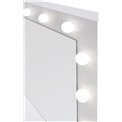 Dressing table with mirror Holwud, white, MDF/LED lights, H140x94x43cm