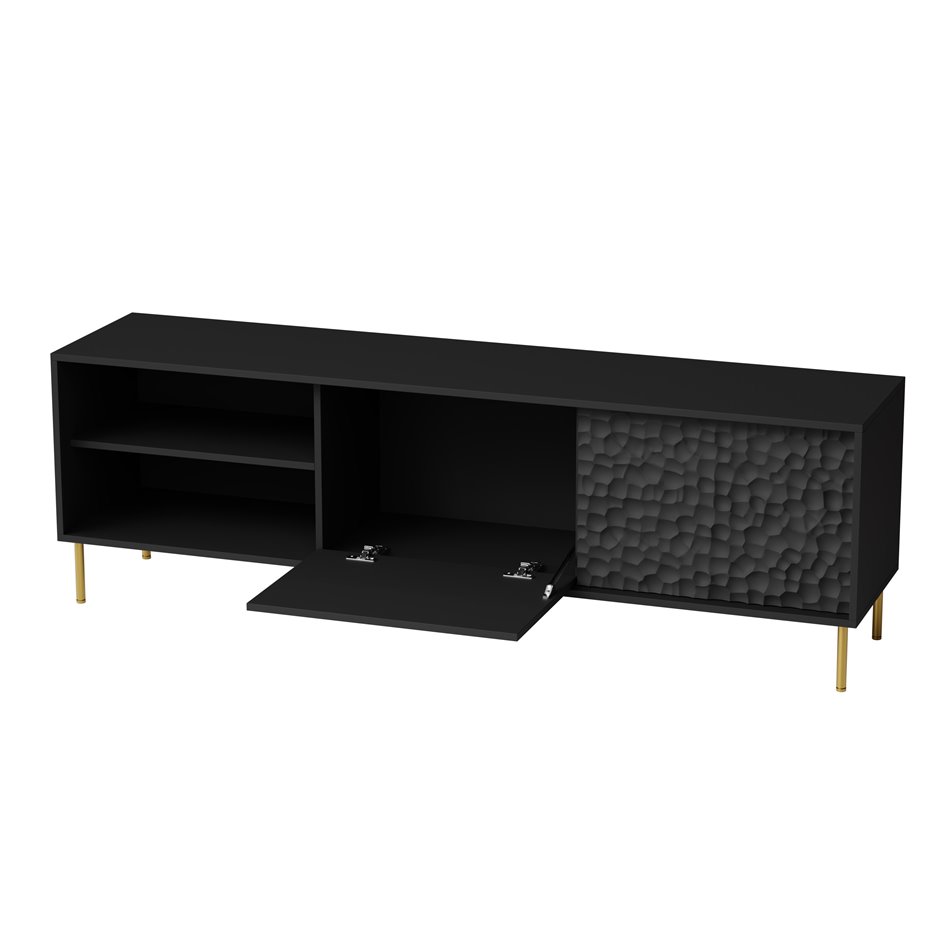 TV table Haulet, black/gold colors, H58x180x41cm