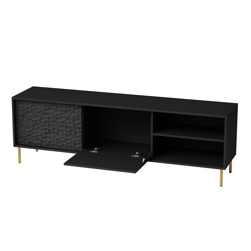 TV table Haulet, black/gold colors, H58x180x41cm